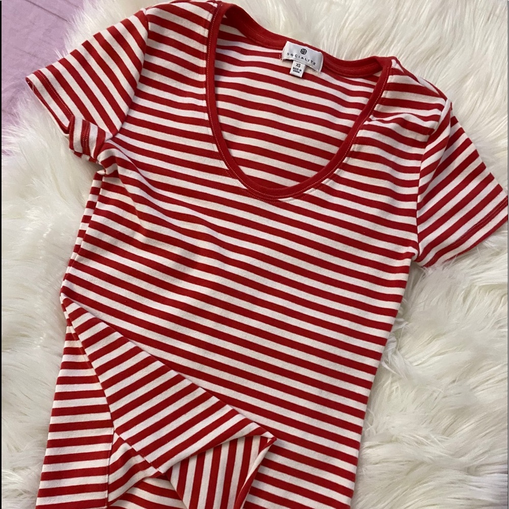Like New Socialite Red & White Strip XS